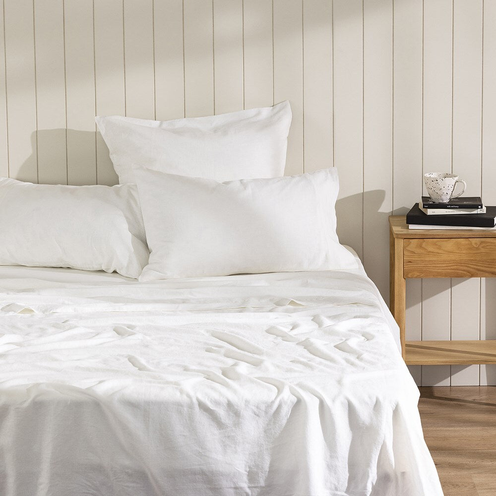 Ecology Dream Flat Sheet Size King White Bedding/Bed Linen