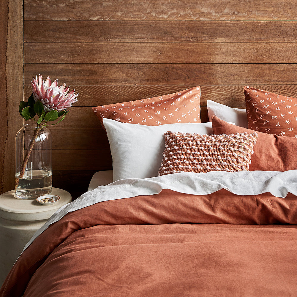 Ecology Cushion Blush Series Euro Pillowcase Size 65cm Clay/Blush Bedding