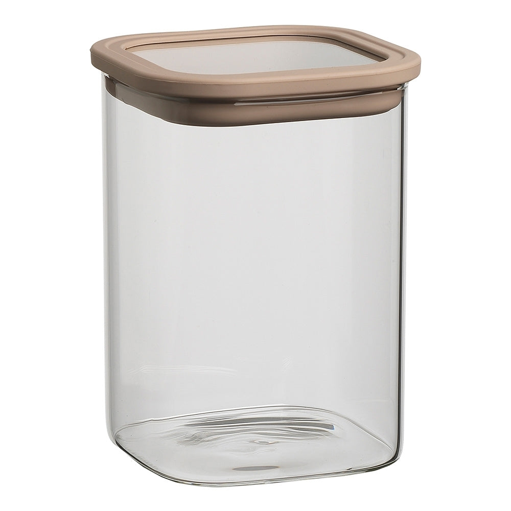 2PK Ecology Store Square 1.1L/15cm Glass Canister w/ Lid - Clear
