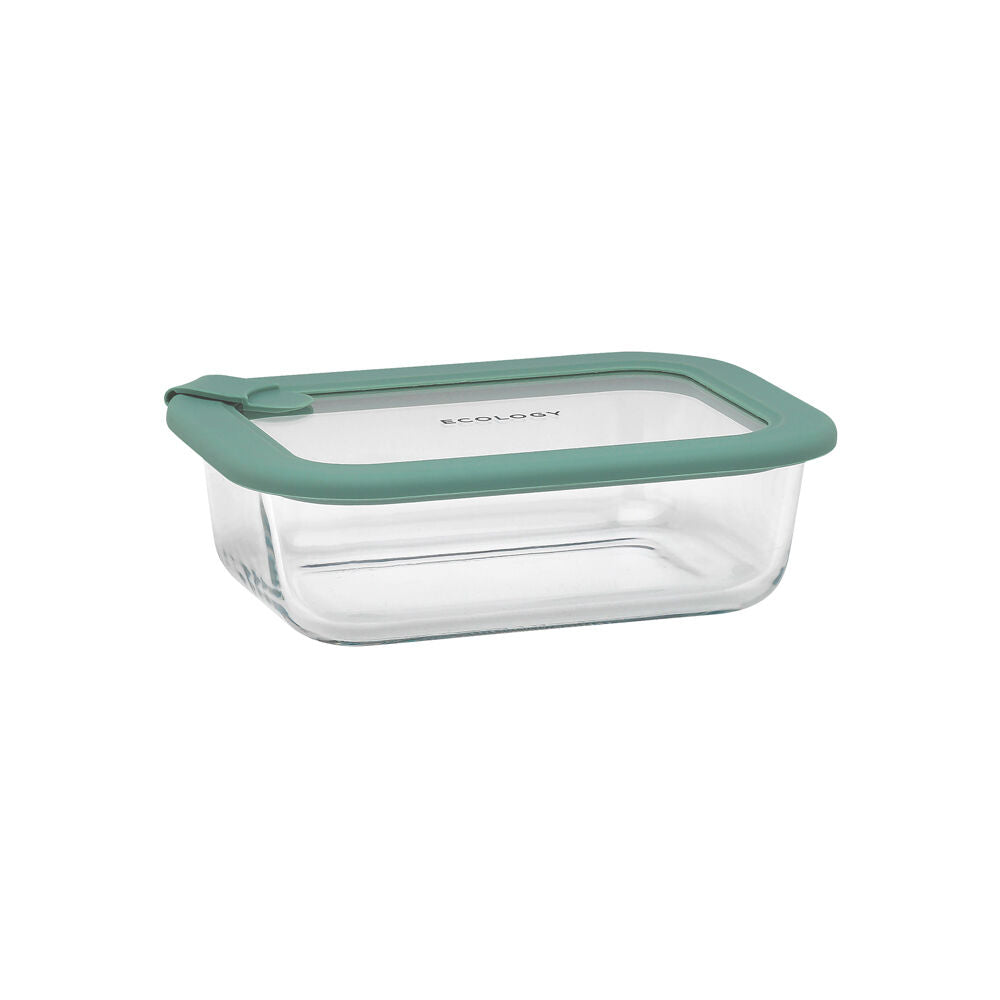3PK Ecology Store Rectangle Glass Food Container 640ml - Eucalyptus