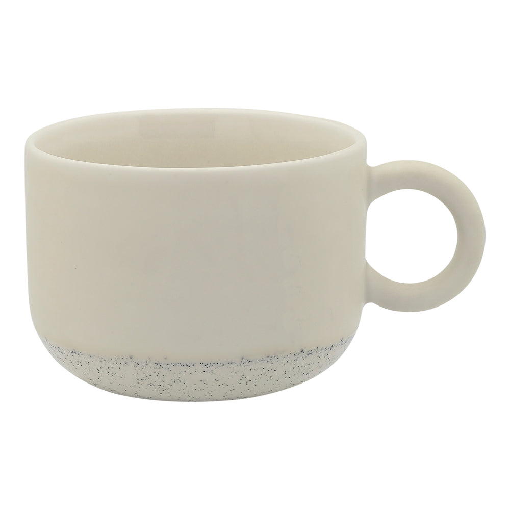 6PK Ecology Stoneware Kitchenware Hull Drinking Mug Cup 370ml/14cm Ecru