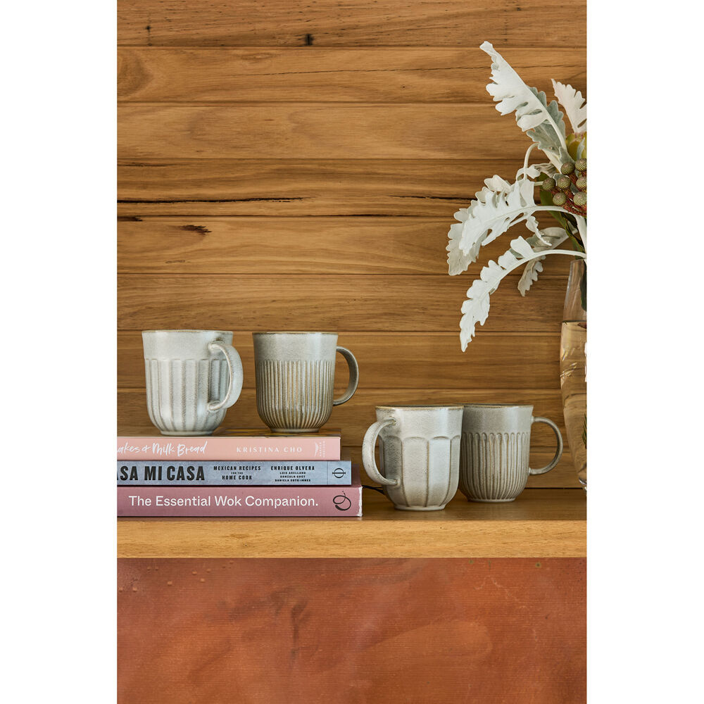 4pc Ecology 330ml Stoneware Chapel Mugs 12.5x10.5cm - Grey