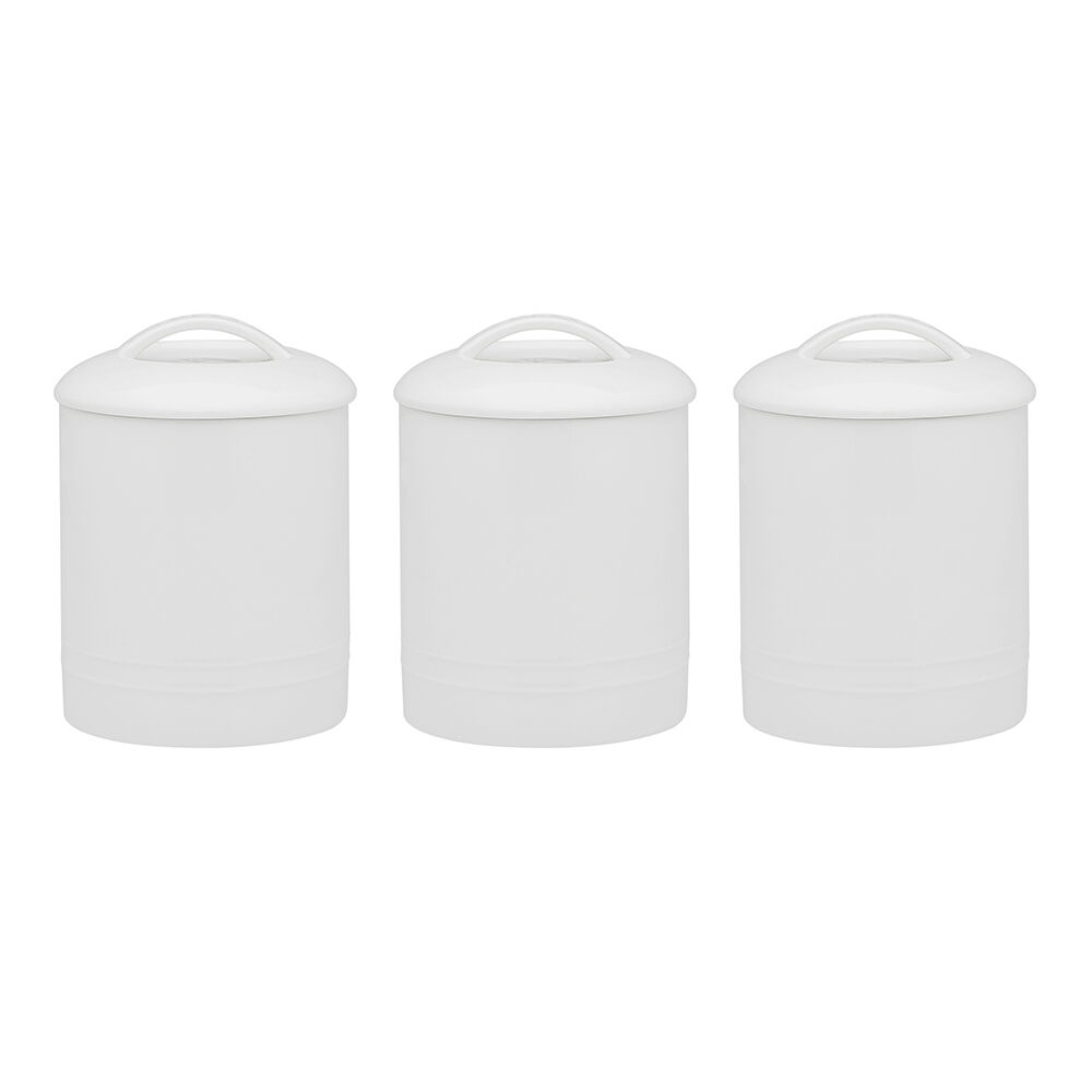 3pc Ecology Signature Porcelain Kitchen Round Canisters