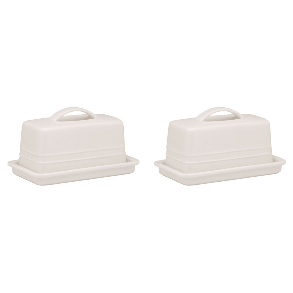 2PK Ecology Signature Porcelain Kitchen Lid Butter Dish 250g