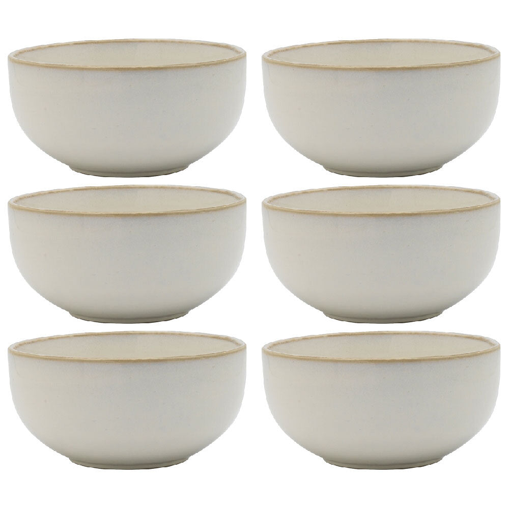 6PK Ecology Stoneware Dinnerware Element Noodle Bowl 14cm Blanc