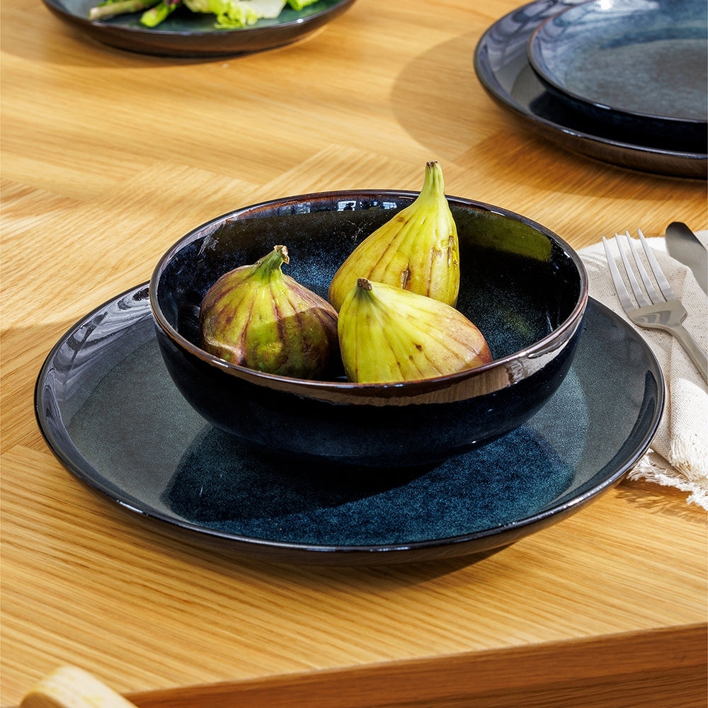 4PK Ecology Element 26.5cm Stoneware Dinner Plate Round - Raven