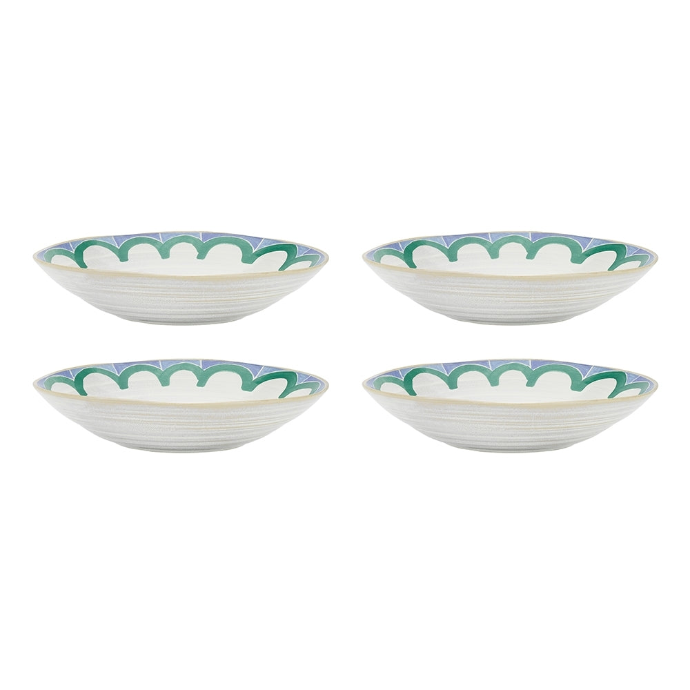 4pc Ecology Stoneware w/ Reactive Graze Arco Pasta Bowls 22.5cm