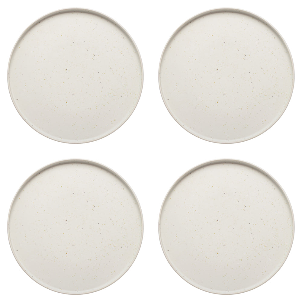 4PK Ecology Ceramic Kitchenware Domus Dinner Plate 27cm Ecru