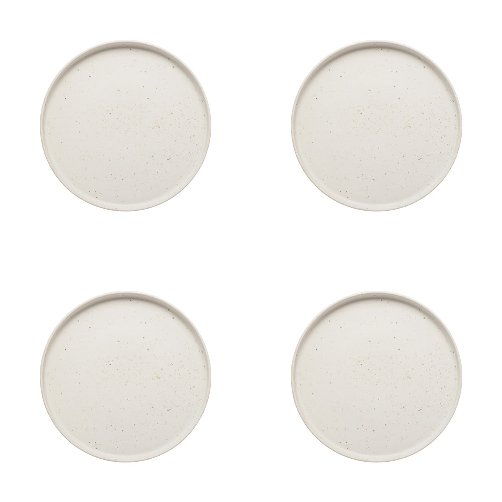 4PK Ecology Ceramic Kitchenware Domus Side Plate 22cm Ecru