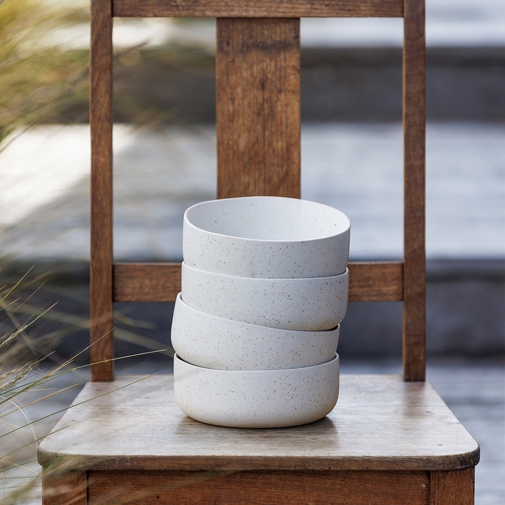 4pc Ecology Domus 16.5cm Stoneware Soup Bowl Set Round - Ecru