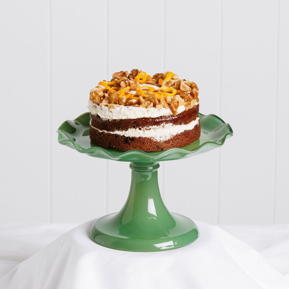 Ecology Soda Lime Glass Ruffle Fluted Edged Cake Stand 20 x 12.5cm Meadow