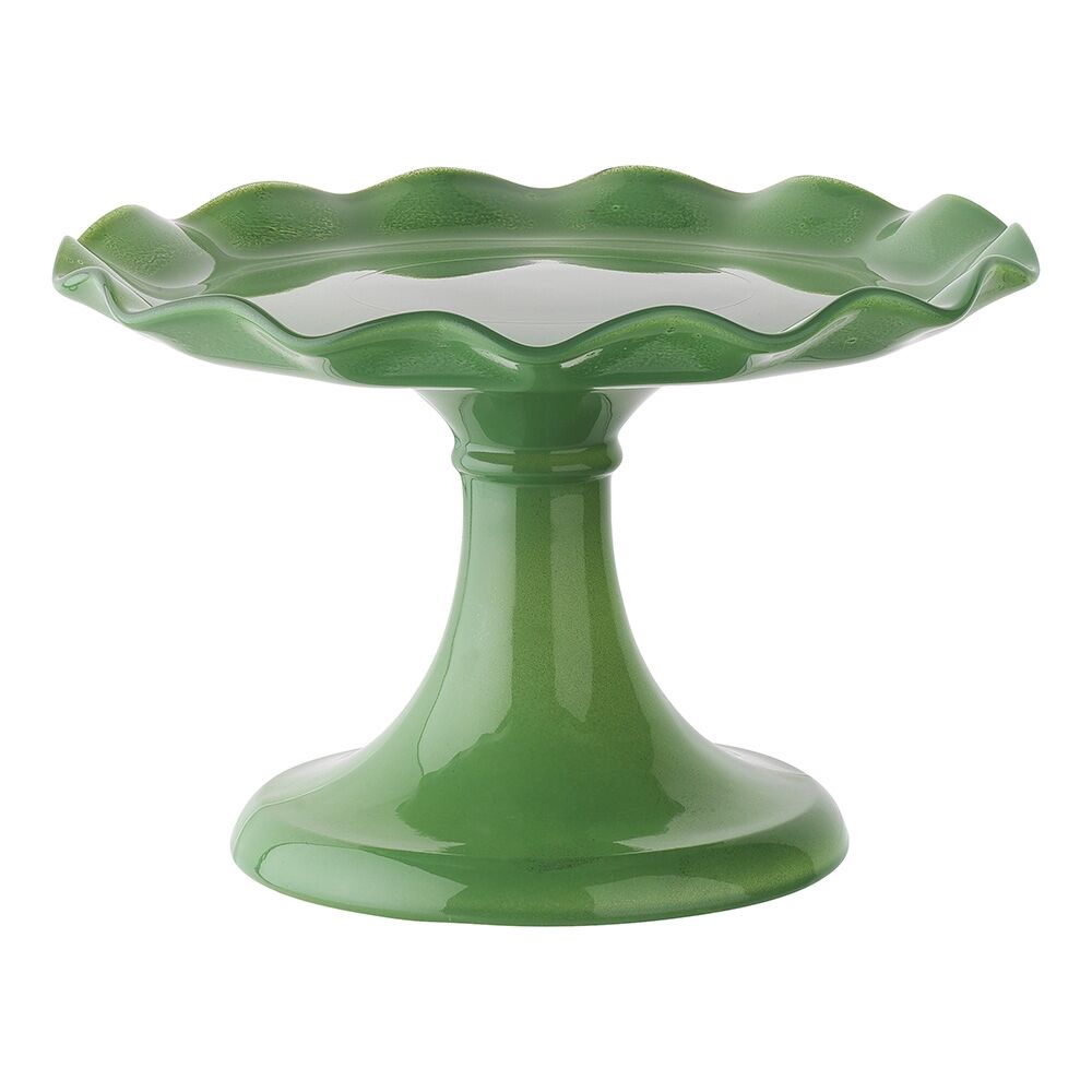 Ecology Soda Lime Glass Ruffle Fluted Edged Cake Stand 20 x 12.5cm Meadow