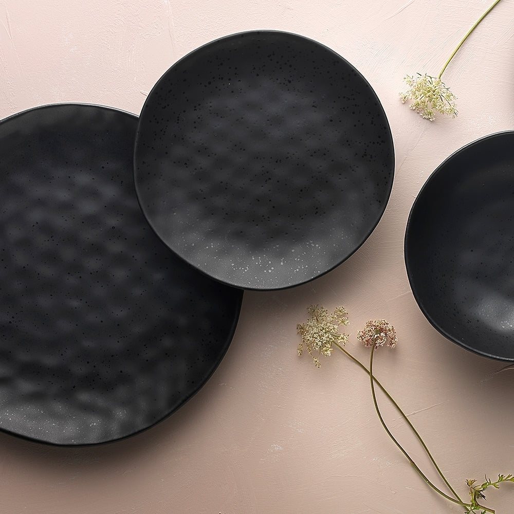 12pc Ecology Speckle Dinner Set Ebony