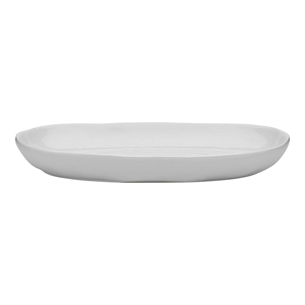 Ecology Speckle Milk 36cm Stoneware Oval Shallow Bowl Large - White