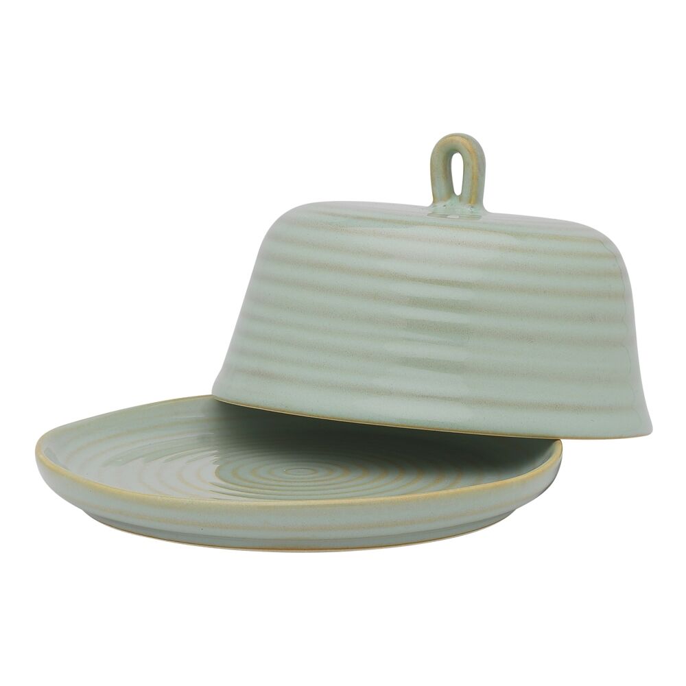 2PK Ecology Reactive Glaze Stoneware Ottawa Butter Dish 15 x 10.5 cm Midday