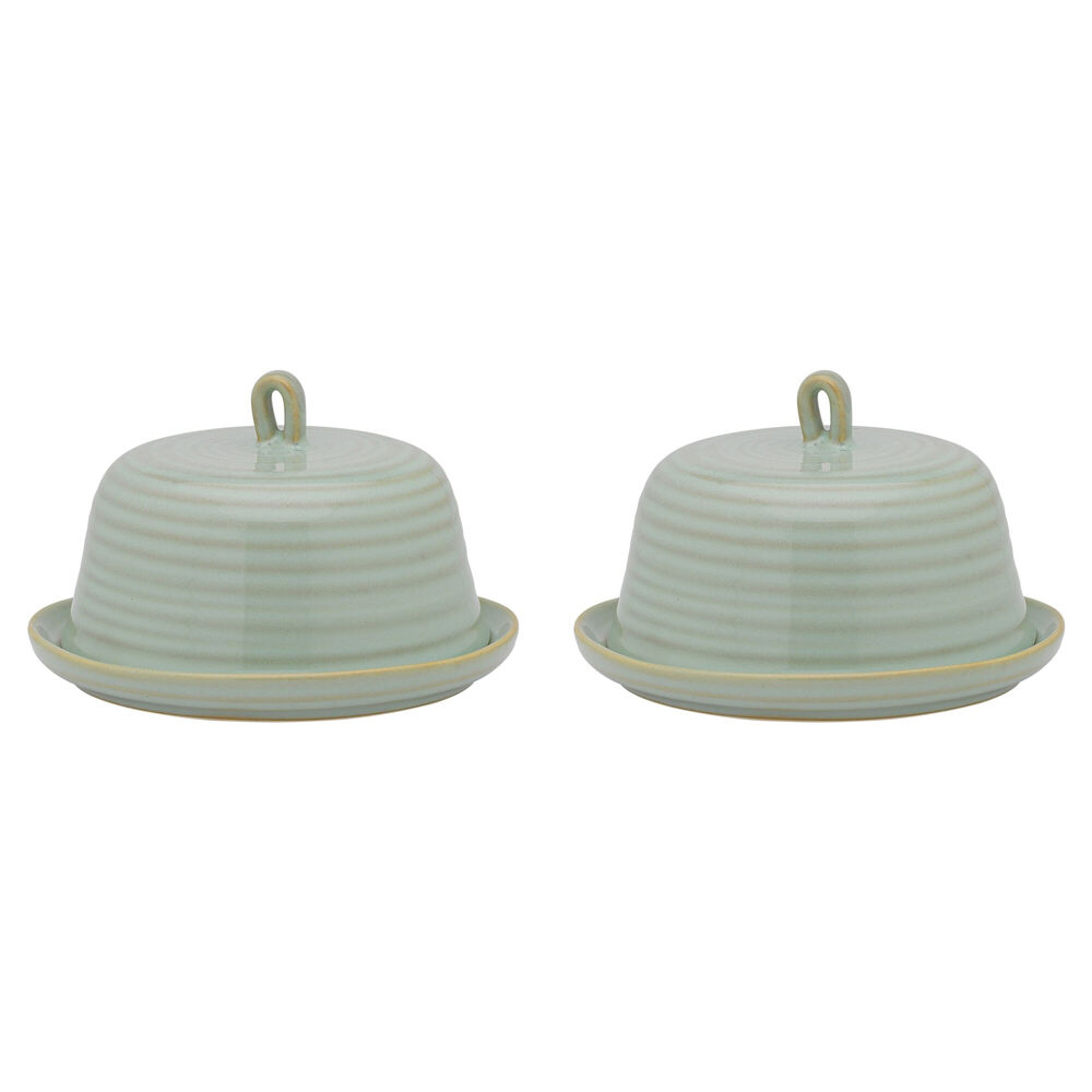 2PK Ecology Reactive Glaze Stoneware Ottawa Butter Dish 15 x 10.5 cm Midday