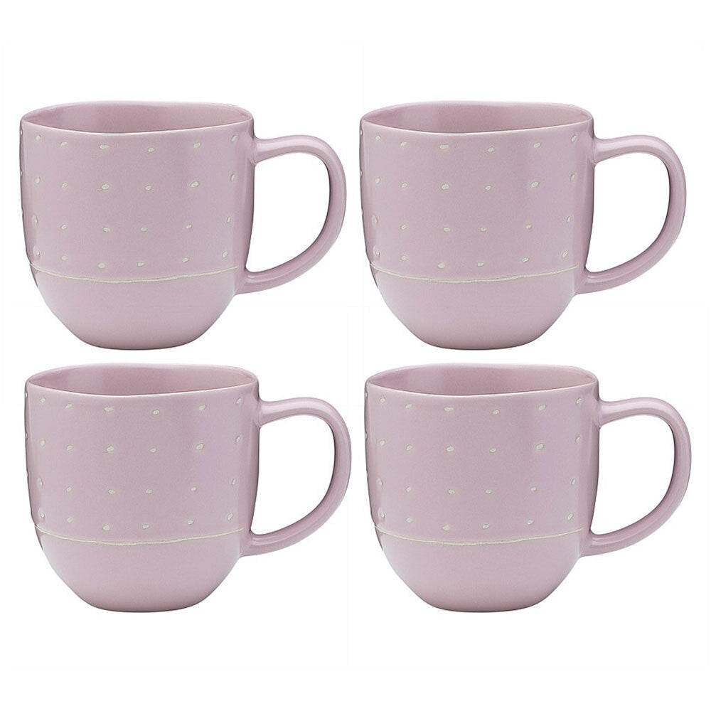 4PK Ecology Dwell Stoneware Drinking Mug - Dot 340ml