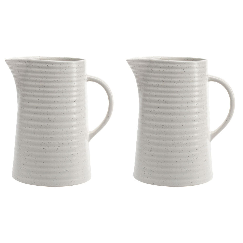 2PK Ecology Gloss Glaze Stoneware Ottawa Drink Decanter Jug 1.6L Calico