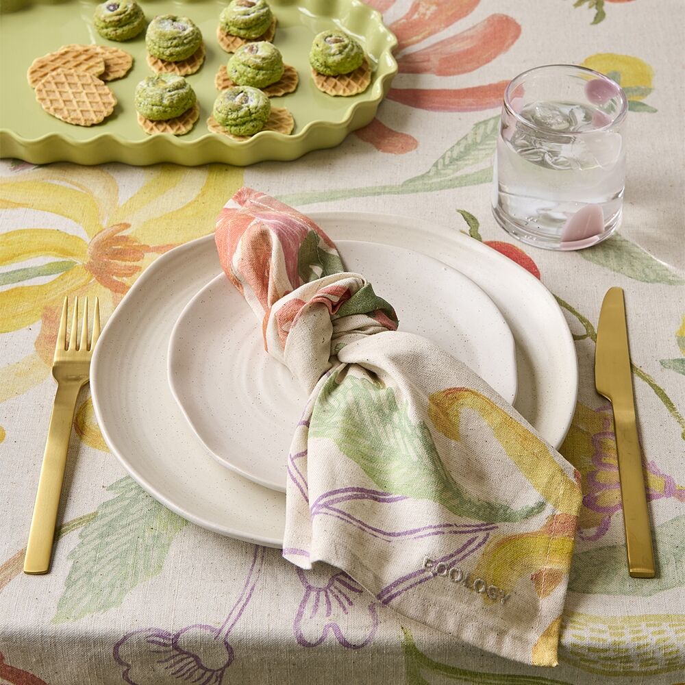 4pc Ecology Hand-Painted Midsummer Cotton/Linen Napkins 180gsm 45x45cm
