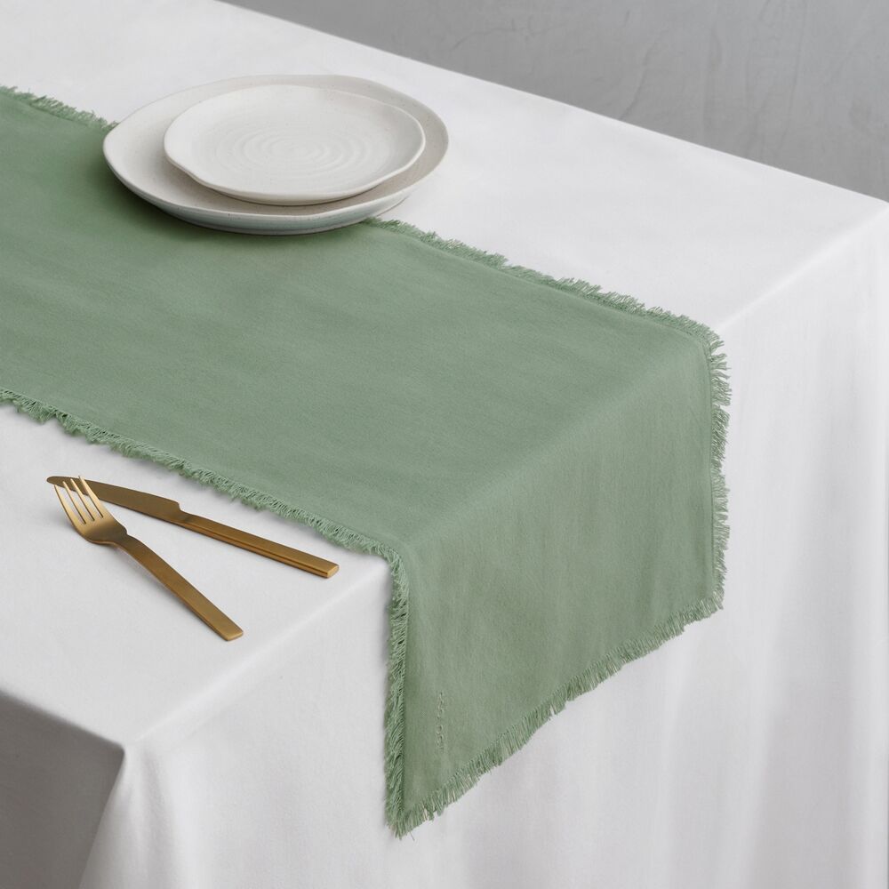 Ecology 100% Cotton Fray Dining Table Runner Cloth 35 x 180cm Midday
