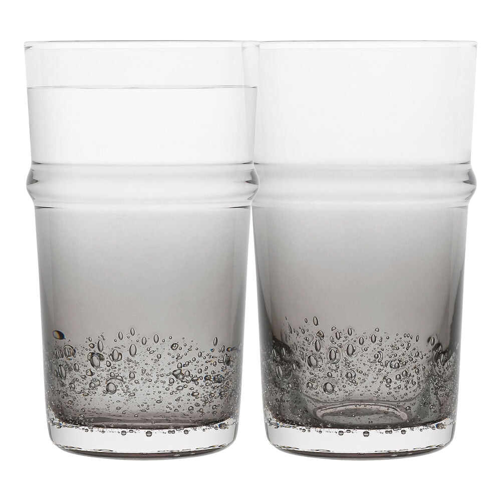 4pc Ecology Dion 400ml Hi Ball Tumbler Glassware Smoke Grey