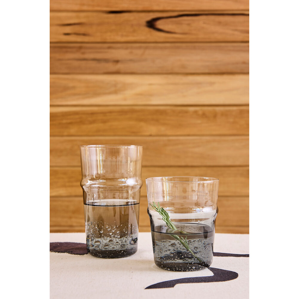 4pc Ecology Dion 400ml Hi Ball Tumbler Glassware Smoke Grey