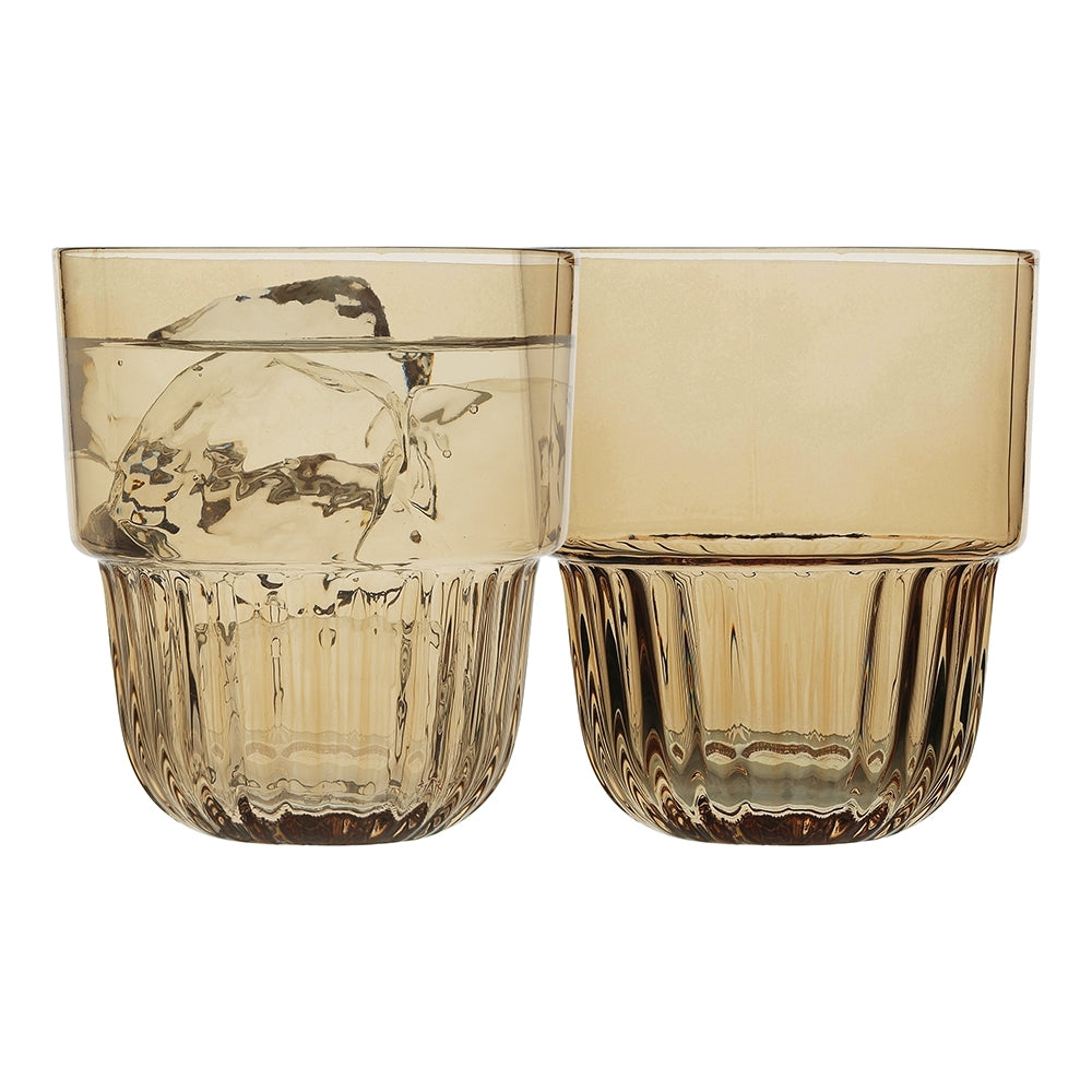 4pc Ecology Callisto Tumblers Drinking Glasses 260ml/9.5cm Brown