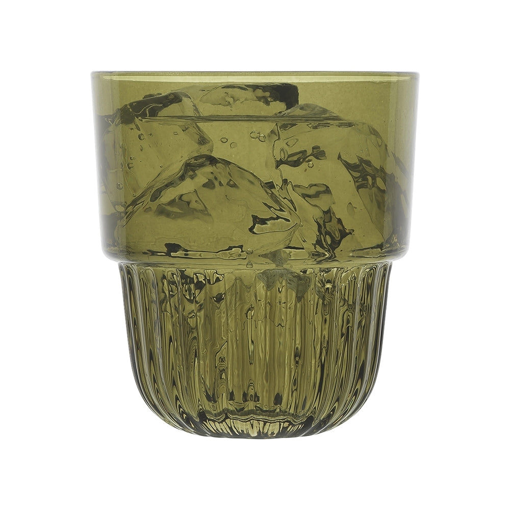 4pc  Ecology Callisto Tumblers Drinking Glasses 260ml/9.5cm Olive Green