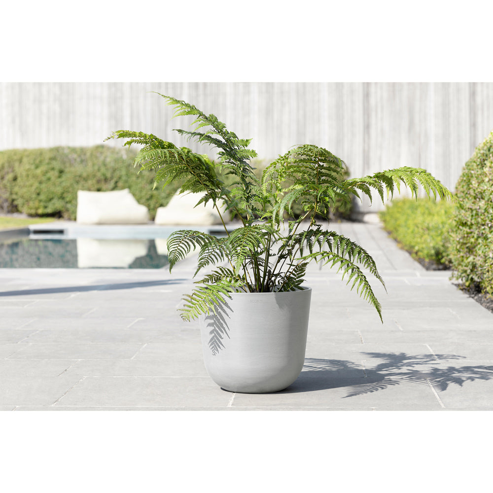 Ecopots Oslo 35cm Home Decor Garden Plant Pot White Grey