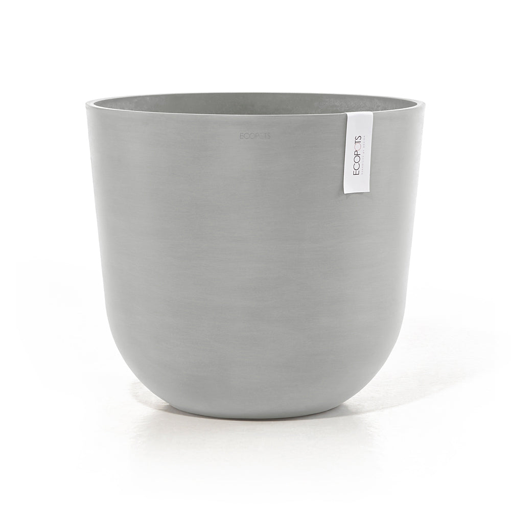 Ecopots Oslo 45cm Home Garden Plant Pot White Grey