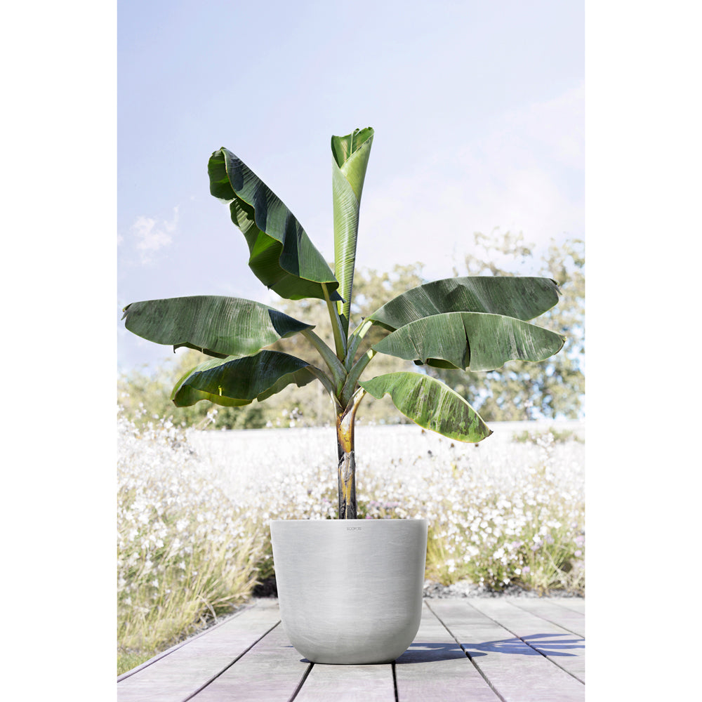 Ecopots Oslo 45cm Home Garden Plant Pot White Grey