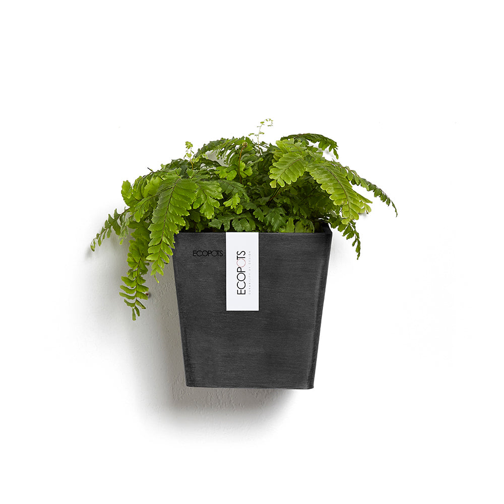 EcoPots Manhattan Wall Mountable Pot S 15x14.5cm Dark Grey