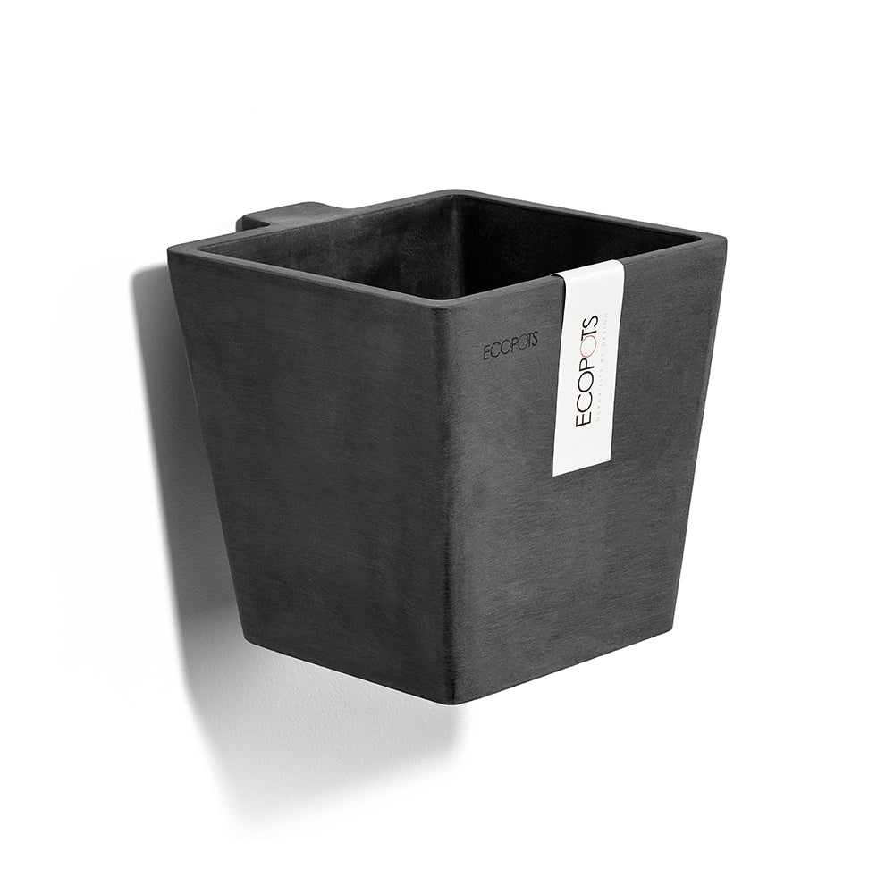 EcoPots Manhattan Wall Mountable Pot S 15x14.5cm Dark Grey