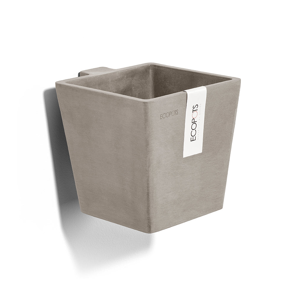EcoPots Manhattan Wall Mountable Pot S 15x14.5cm Taupe