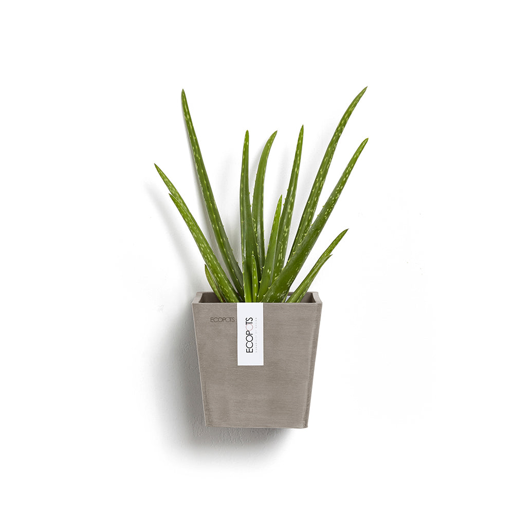 EcoPots Manhattan Wall Mountable Pot S 15x14.5cm Taupe