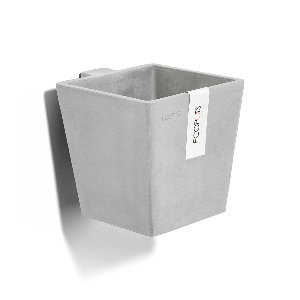 EcoPots Manhattan Wall Mountable Pot S 15x14.5cm Wh Grey