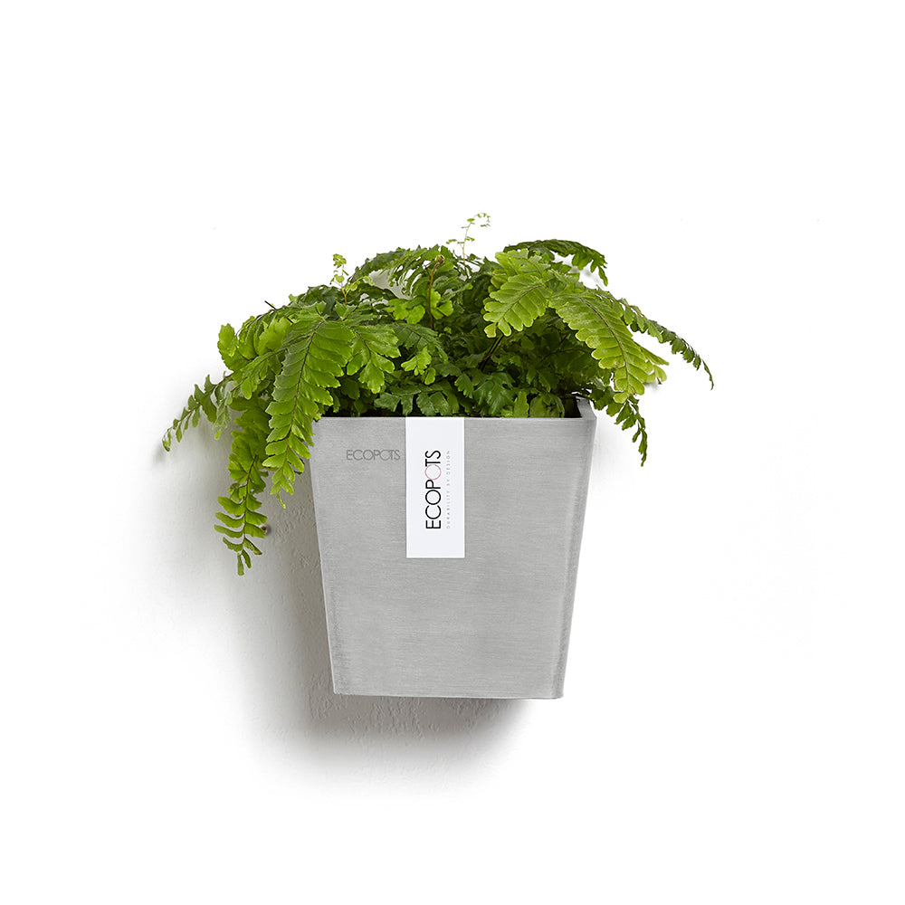 EcoPots Manhattan Wall Mountable Pot S 15x14.5cm Wh Grey