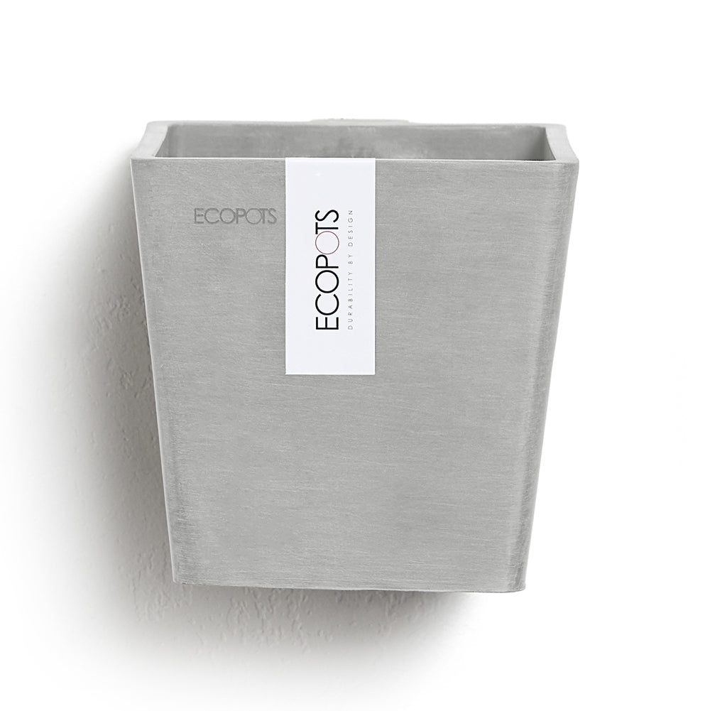 EcoPots Manhattan Wall Mountable Pot S 15x14.5cm Wh Grey