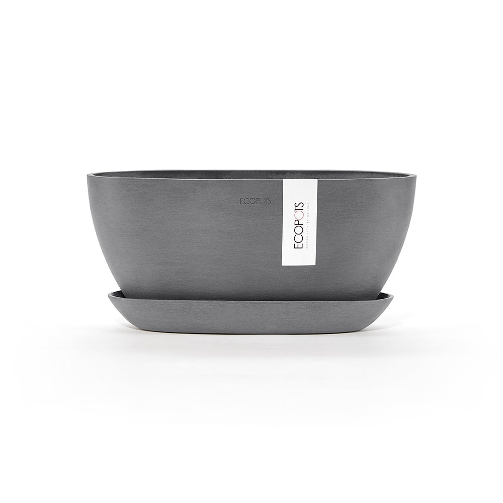 EcoPots Sofia 30x13.5cm Plant Pot Self Watering Grey