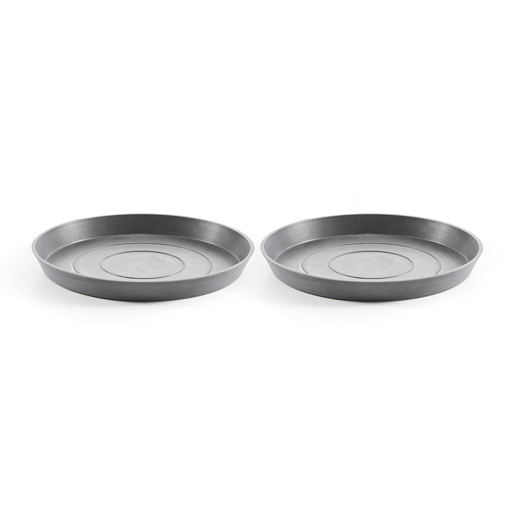2PK Ecopots Plant Pot Saucer Round 29 Grey 29x3.0cm Home Indoor/Outdoor Decor