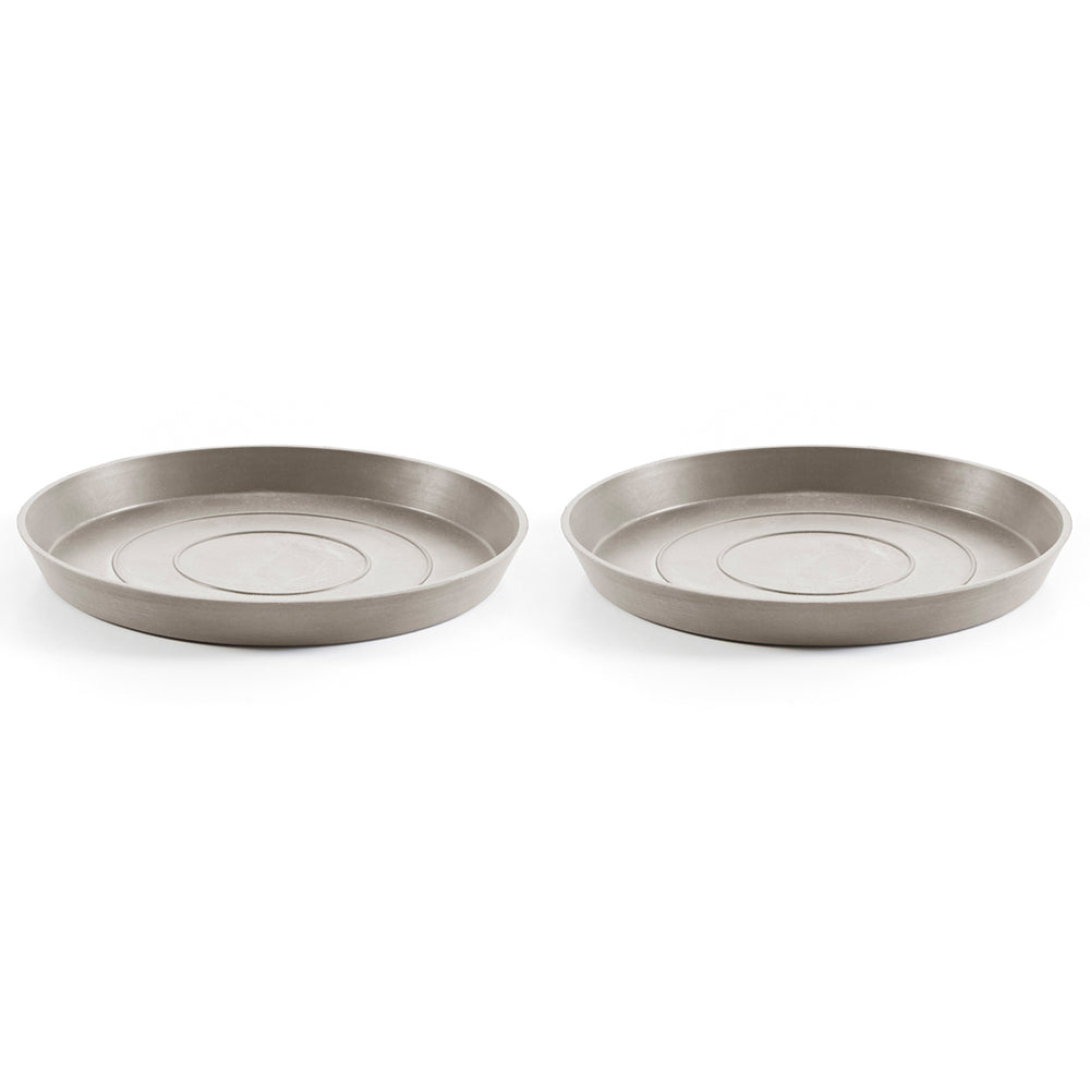 2PK Ecopots Plant Pot Saucer Round 29 Taupe 29x3.0cm Home Indoor/Outdoor Decor
