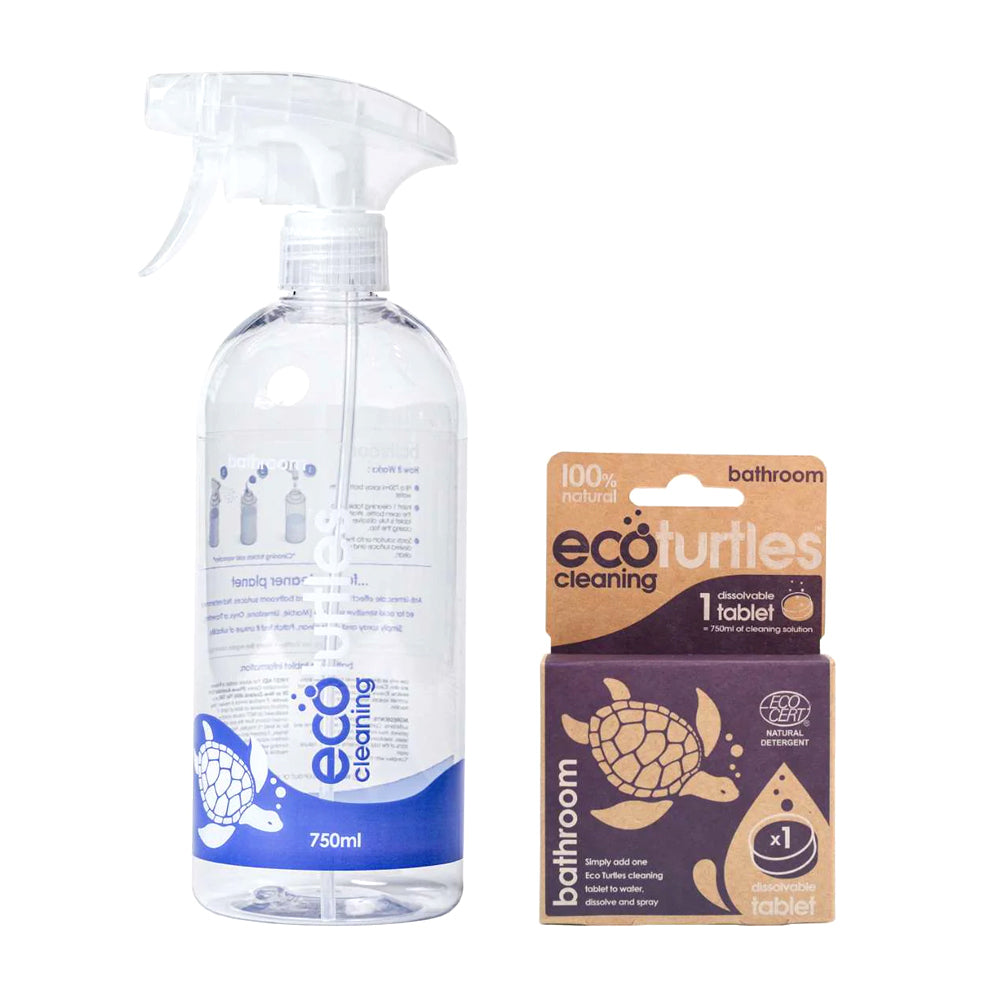 8PK Eco-Cleaning Turtles Bathroom Spray Bottle & Tablet