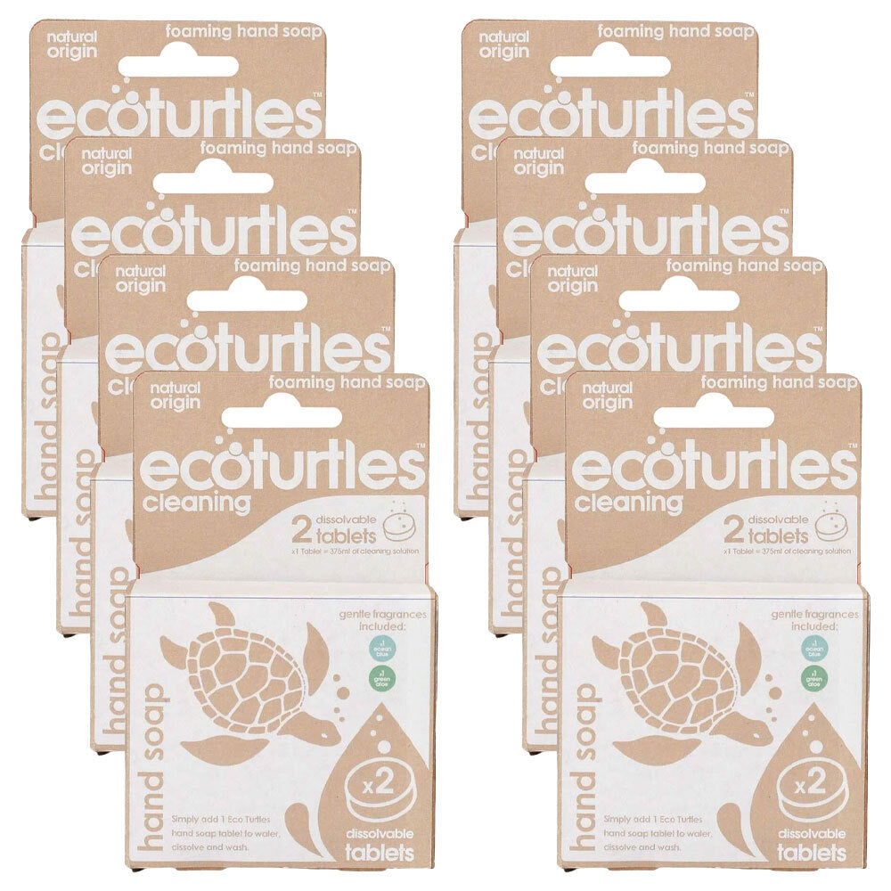 8x 2pc Eco Turtles Foaming Handsoap Bathroom Handwash Tablet