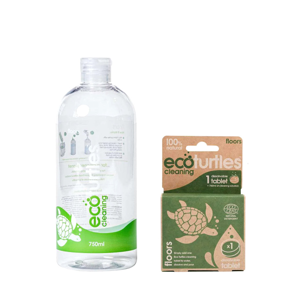 3x Eco-Cleaning Turtles Floors Spray Bottle & Tablet