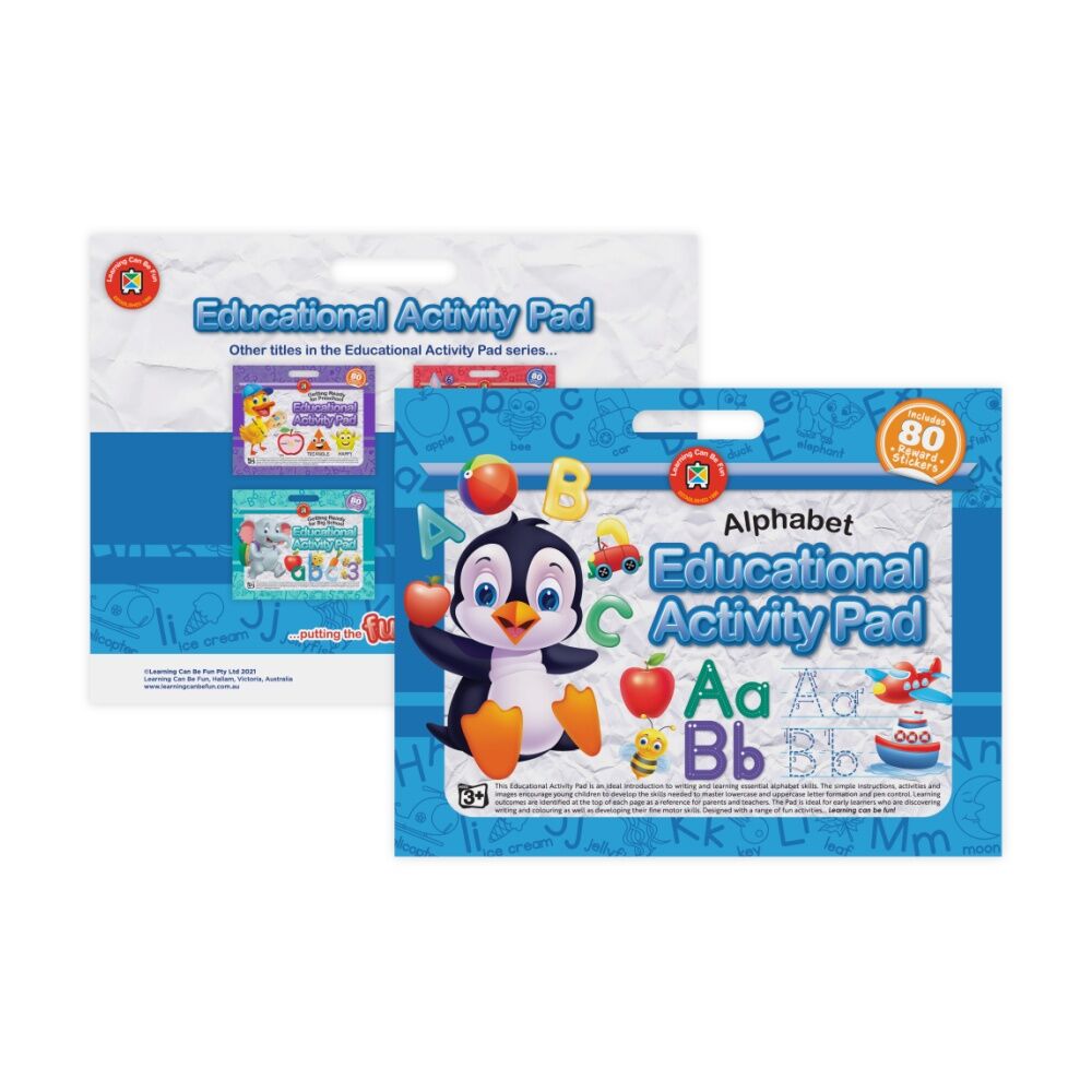 5PK Learning Can Be Fun Alphabet Educational Kids Activity Pad w/80 Stickers 3y+