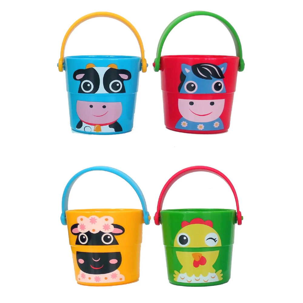 4pc Edushape Funny Face Stacker Buckets Bath Play Toy Kids/Toddler 12m+