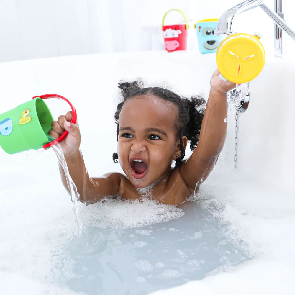 4pc Edushape Funny Face Stacker Buckets Bath Play Toy Kids/Toddler 12m+