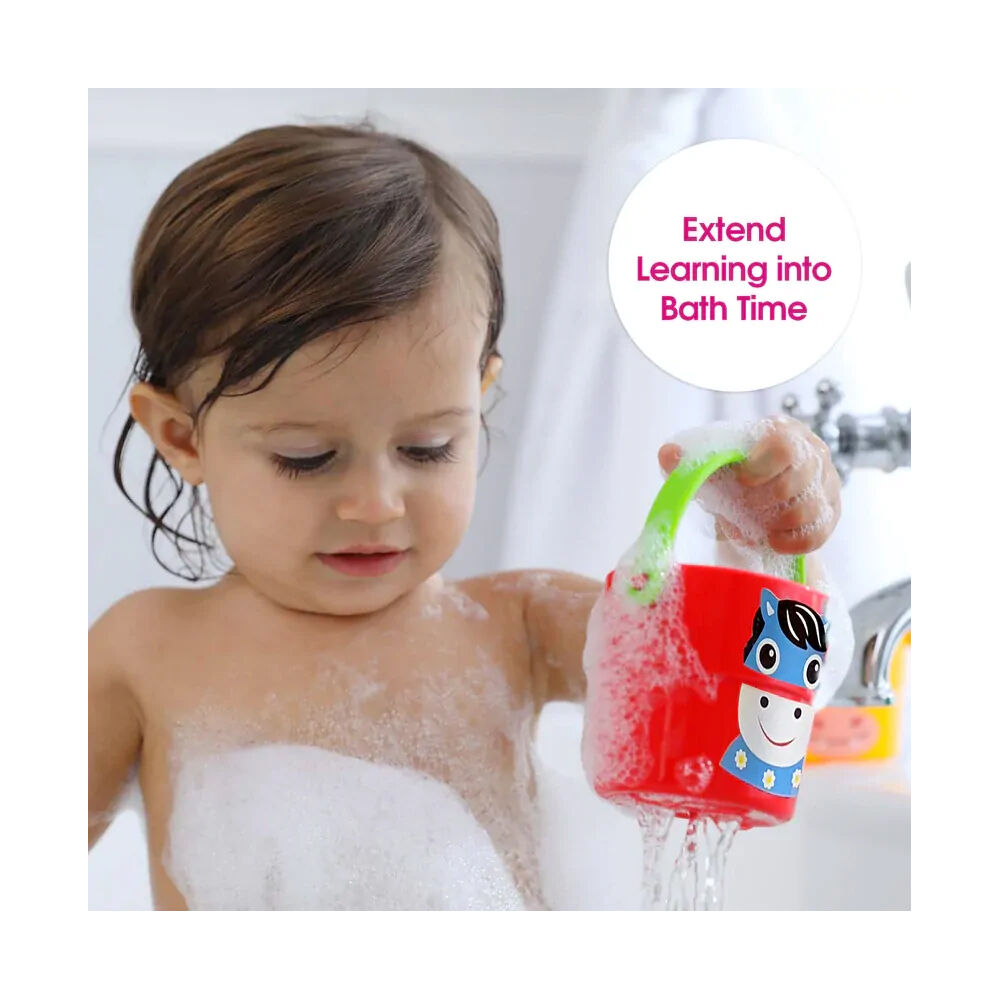 4pc Edushape Funny Face Stacker Buckets Bath Play Toy Kids/Toddler 12m+