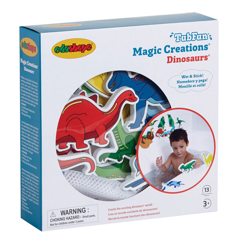 Edushape Magic Creation Tub Fun Dinosaurs Soft Foam Bath Toy Kids 3y+