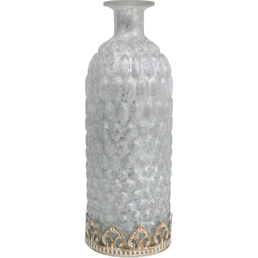 LVD Glass Lantern LED Bottle Home/Lounge Decor 24.5cm Ice